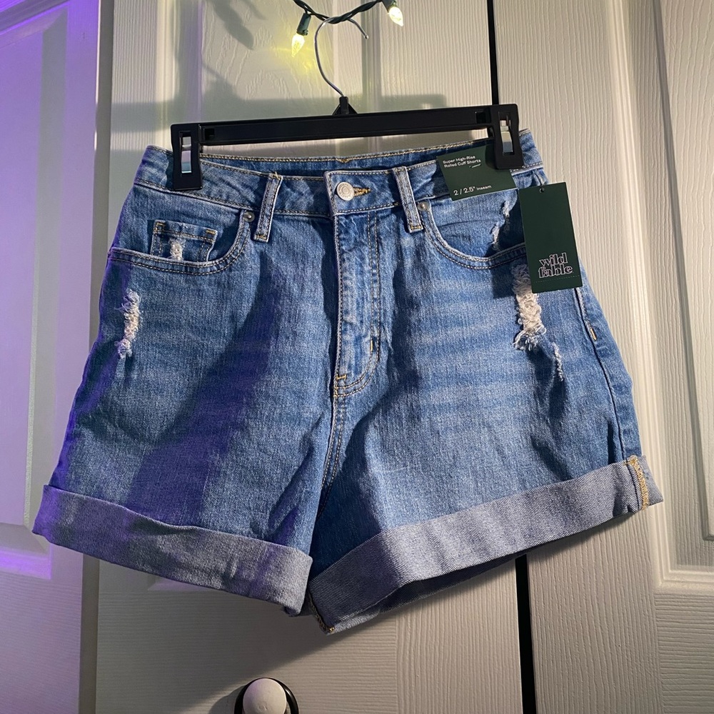 wild fable blue jean shorts size 2 - rolled/cuffed